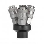 Разветвитель воздуха Intertool - 1/4" x 3 выхода W с быстроразъемным соединением
