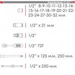 Набор инструмента Intertool - 1/2" 26 ед.