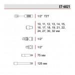 Набір інструментів Intertool - 1/2" 21 од. ET-6021