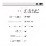 Набор инструмента Intertool - 1/4" 28 ед.