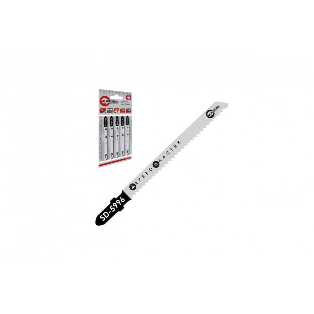 Полотно пиляльне для лобзика Intertool - 75 х 2,5 мм дерево-пластик (5 шт.) SD-5996