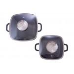 Набір антипригарного посуду Kamille - 2,3 x 4,4 л Black Marble (2 шт.)