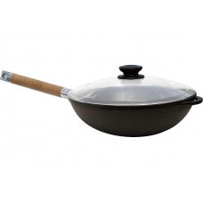 Сковорода WOK чугунная Biol - 260 мм x 3 л с ручкой и крышкой