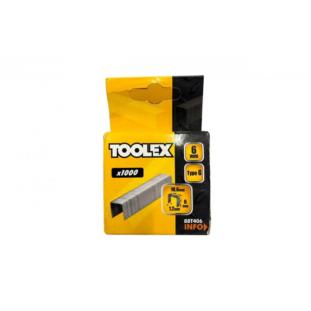 Скоба Toolex - 6 x 1,2 x 10,6 мм широка (1000шт)